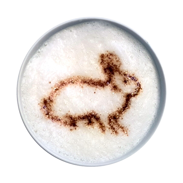 Kaffee-Schablone „Oster-Kaninchen“