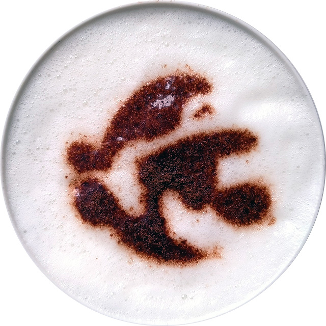 Kaffee-Schablone „Super Mario“