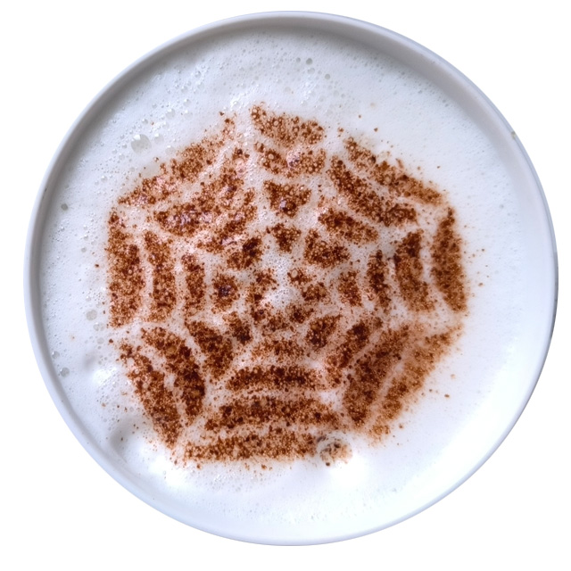 Kaffee-Schablone „Spinnennetz“